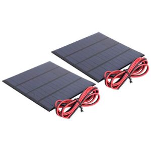 mini solar panel module, 2pcs with 1meter cable snowproof dc 12v windproof polysilicon solar panel, 150ma for solar landscape lights solar phone chargers