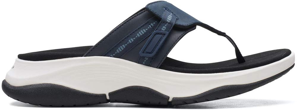 Clarks Women's Wave 2.0 Sea Sandal, Navy Combination, 11 W