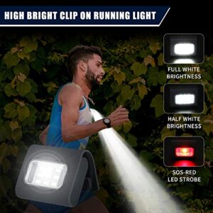 Yzoni Running Lights 2Pack, Safety Light with Strong Magnetic Clip for Runners, Small Lightweight Running Light USB Charging Cable for Night Running, Walking, Camping, Hiking, Outdoor Adventure