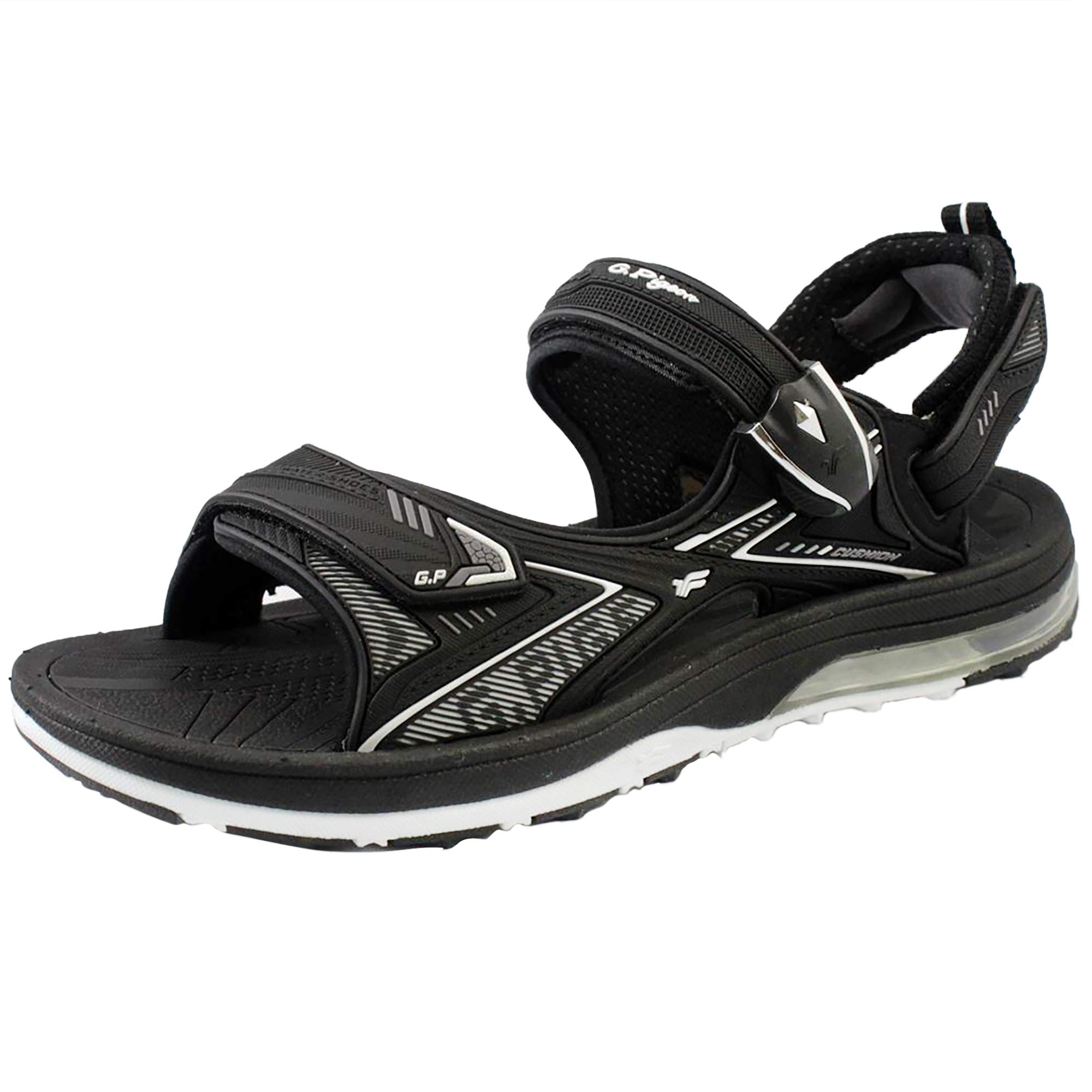 Gold Pigeon Shoes Air Cushion Megnetic Closure Snap Lock Sports Sandals for Men & Women: 1676 Black, EU40 (Women Size 9.5-10 / Men Size 8-8.5)