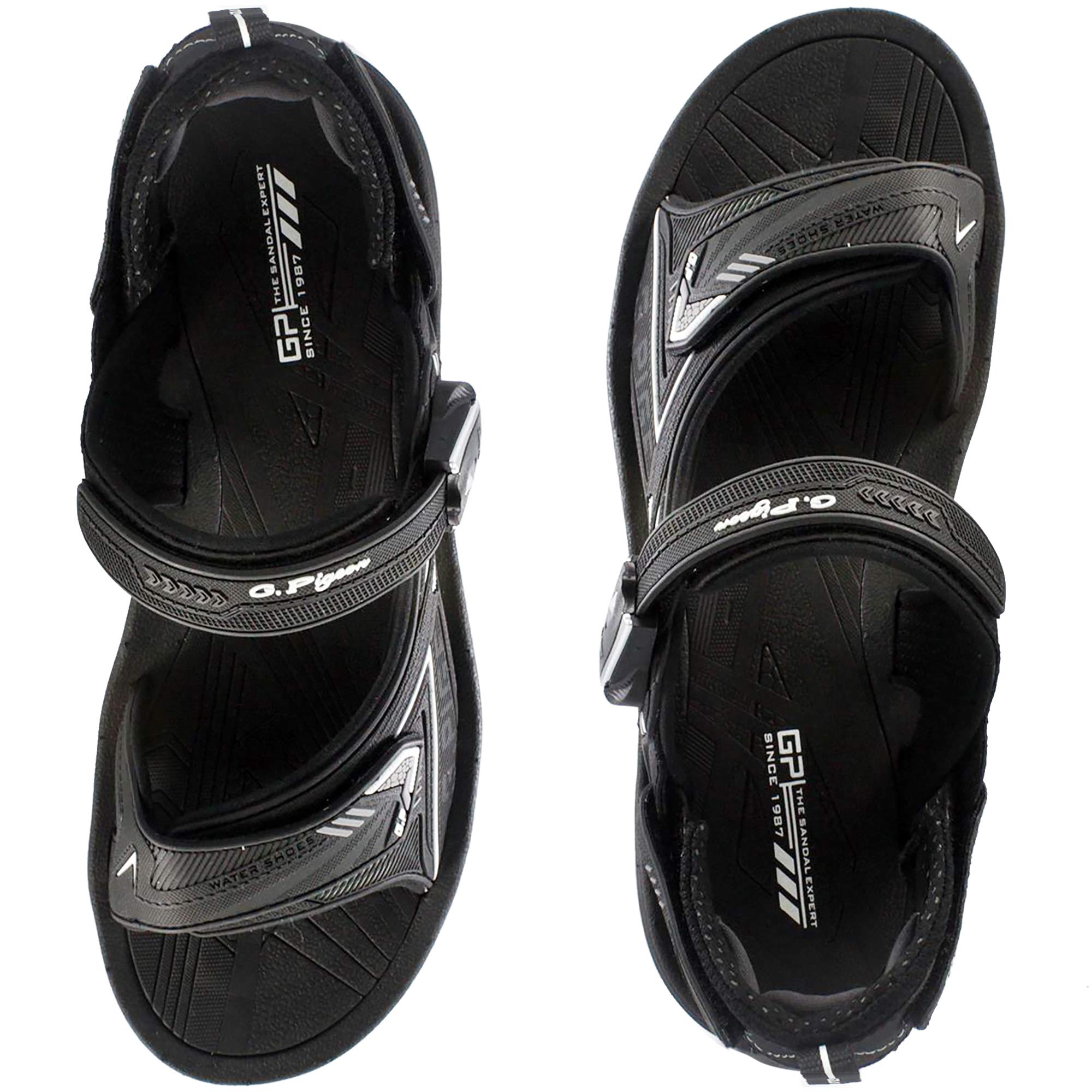 Gold Pigeon Shoes Air Cushion Megnetic Closure Snap Lock Sports Sandals for Men & Women: 1676 Black, EU40 (Women Size 9.5-10 / Men Size 8-8.5)