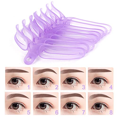 Eyebrow Stamp Stencil Kit, 8 Styles Eyebrow Stencils with Handle and Strap,Reusable and Washable,for Beginners and Professionals with 1 Eyebrow Pencil