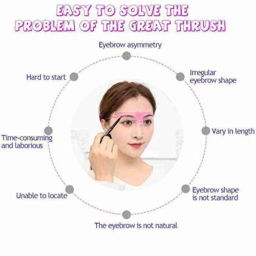 Eyebrow Stamp Stencil Kit, 8 Styles Eyebrow Stencils with Handle and Strap,Reusable and Washable,for Beginners and Professionals with 1 Eyebrow Pencil