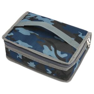 flowfly small insulated lunch box portable soft bag mini cooler thermal meal tote kit with handle for work & school, camo