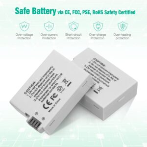 FirstPower 2 Pack LP-E8 Batteries Compatible with Canon EOS Rebel T5i, T4i, T3i, T2i, EOS 550D, 600D, 650D, 700D, Kiss X4, Kiss X5, Kiss X6, LC-E8E