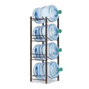 haitral water gallon jug holder, 5-tier heavy duty water bottle buddy display rack, black