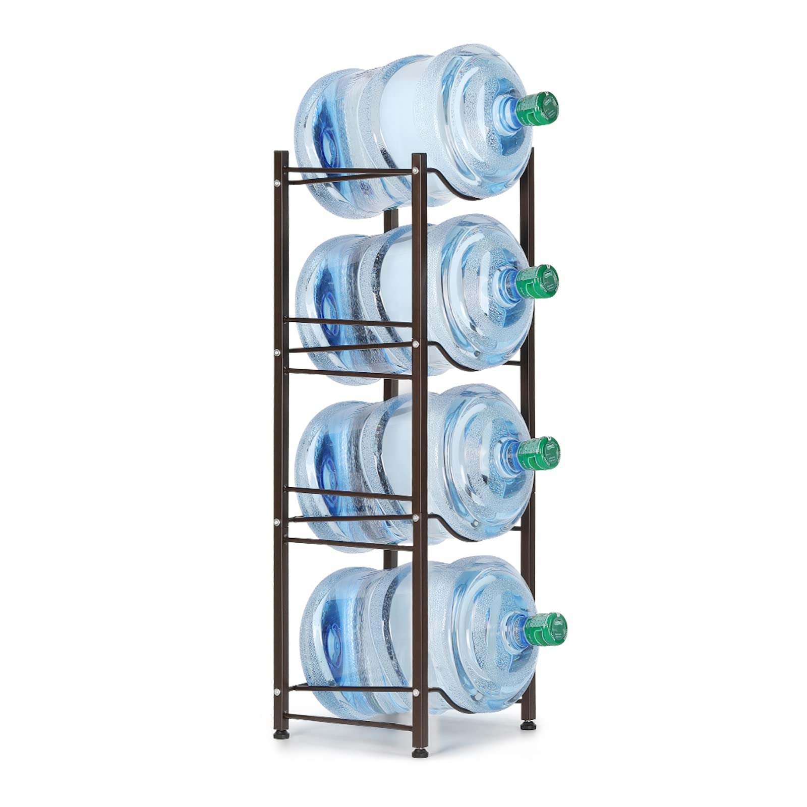 HAITRAL Water Gallon Jug Holder, 5-Tier Heavy Duty Water Bottle Buddy Display Rack, Black