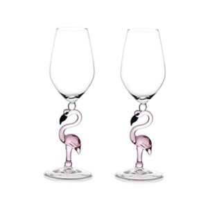 creative pink flamingo cocktail martini goblet glass cool tableware unique bar wine set (2, 330ml wine glass)