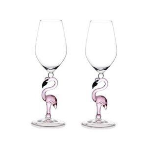 Creative Pink Flamingo Cocktail Martini Goblet Glass Cool Tableware Unique Bar Wine Set (2, 330ml wine glass)