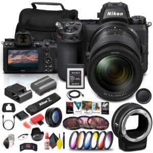 nikon z 6ii mirrorless digital camera 24.5 mp with 24-70mm lens (1663) + ftz mount + 64gb xqd card + corel software + case + filter kit + color filter kit + more - international model (renewed)