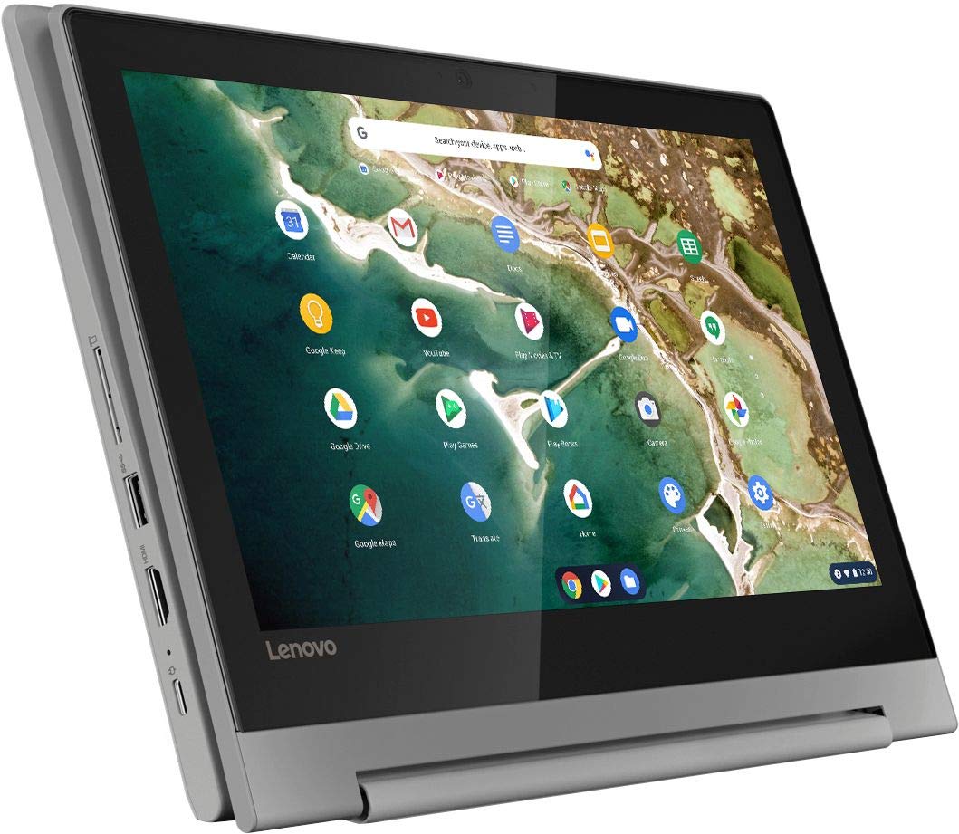 Lenovo 2021 Chromebook Flex 11" 2-in-1 Convertible Laptop, 11.6-Inch HD Touch Screen, MediaTek MT8173C Quad-Core Processor, 4GB RAM, 32GB eMMC, Webcam, USB Type C, Chrome OS, Fairywren Card