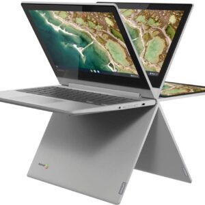 Lenovo 2021 Chromebook Flex 11" 2-in-1 Convertible Laptop, 11.6-Inch HD Touch Screen, MediaTek MT8173C Quad-Core Processor, 4GB RAM, 32GB eMMC, Webcam, USB Type C, Chrome OS, Fairywren Card