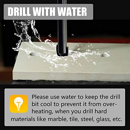 Hymnorq 1/4 Inch Glass and Tile Drill Bit 10pc Set, YG6X Tungsten Carbide Tipped Spear Cutter, 1/4 Hex Shank, Painted Surface, Suitable for Drilling Ceramic Mirror Wood Porcelain Brick Wall Bottle