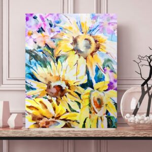 wall art spring flowers in vase still life traditional fashion art watercolor paint glam poster print from artist
