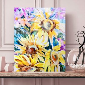 Wall Art Spring Flowers in vase Still Life Traditional Fashion Art Watercolor Paint Glam Poster Print From Artist