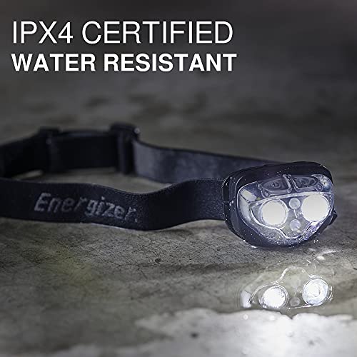 Energizer Rechargeable LED Headlamp Pro400, IPX4 Water Resistant, High-Powered Bright LED, Multiple Light Modes, Best Headlight for Camping, Running, Outdoors, Emergency Light, USB Included