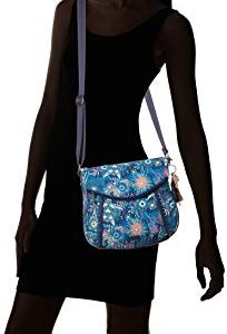 Sakroots Foldover Crossbody Bag in Eco-Twill with Adjustable Strap, Royal Blue Seascape