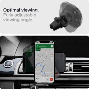 Spigen Mag Fit Phone Holder Car Mount Designed for Magsafe Compatible with iPhone 15 Pro Max, 15 Pro, 15 Plus, 15, 14, 13, and 12 Series (Charger Not Included)(Requires USB-C Car Charger) - Black