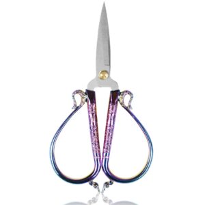 bihrtc 6.3 inch sewing scissors small embroidery scissors stainless steel auspicious clouds scissors shears fabric scissors diy tool for sewing office craft needlework art work rainbow scissors