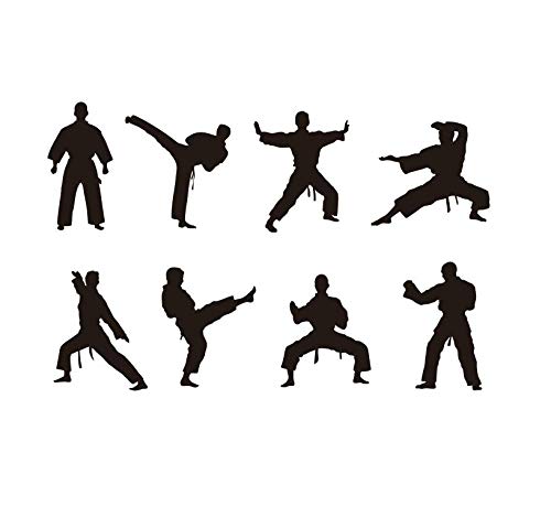 8 Pcs/Set Martial Arts Wall Stickers Removable Kids Room Boys Room Karates Sports Wall Decal(AM172)