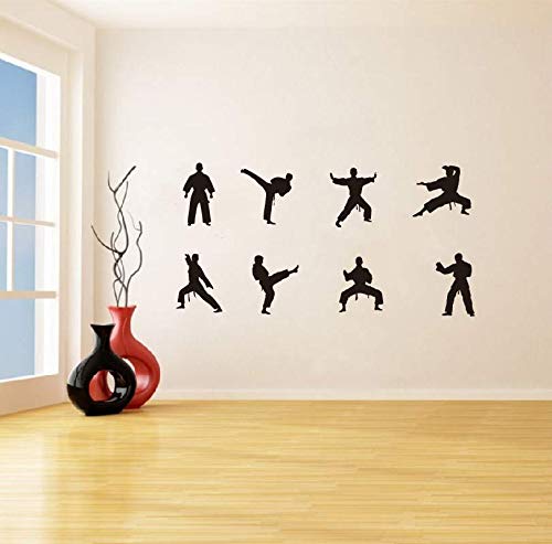 8 Pcs/Set Martial Arts Wall Stickers Removable Kids Room Boys Room Karates Sports Wall Decal(AM172)