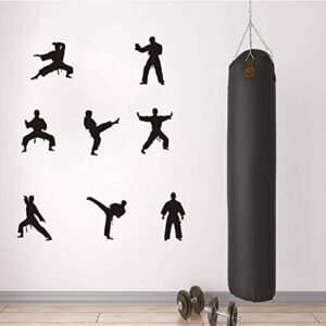 8 Pcs/Set Martial Arts Wall Stickers Removable Kids Room Boys Room Karates Sports Wall Decal(AM172)