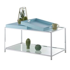 Convenience Concepts Palm Beach Coffee Table with Removable Trays and Shelf, Sea Foam