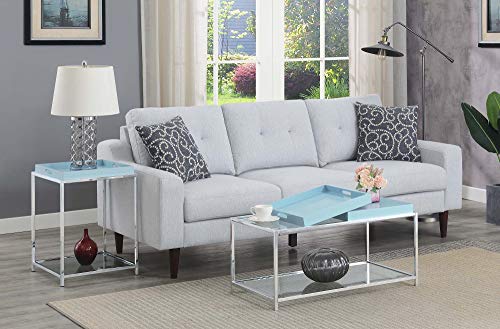 Convenience Concepts Palm Beach Coffee Table with Removable Trays and Shelf, Sea Foam