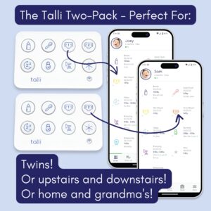 Talli Daily Baby Monitor - Log Feedings, Diapers, Sleep & More with 1-Touch, Device Links to The Talli App for Real-Time Monitoring & Sharing Data with Family, Caregivers & Doctors, Alexa Compatible