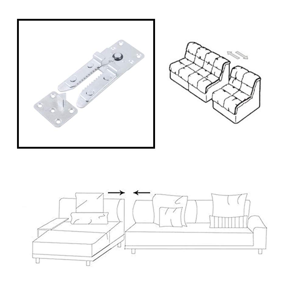 HOWDIA Sectional Couch Connectors, Heavy Duty Sofa Alligator Clamps Joint Clip for Modular Couch Furniture 2 Pcs