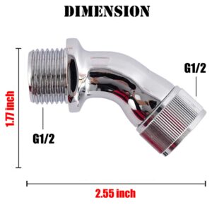 Urtop 45 Degree Elbow Adapter for Shower Head 45°Angle Male to Female Shower Head Extender Connector Coupler