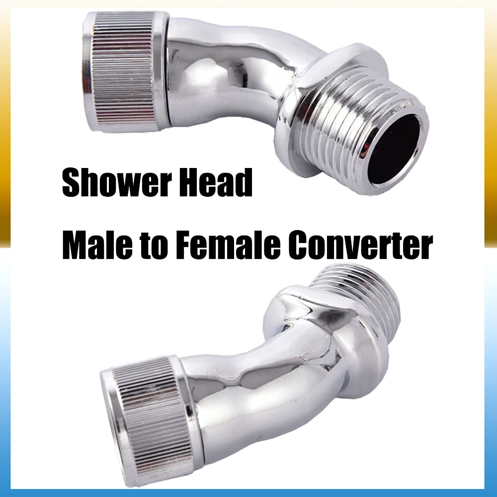 Urtop 45 Degree Elbow Adapter for Shower Head 45°Angle Male to Female Shower Head Extender Connector Coupler