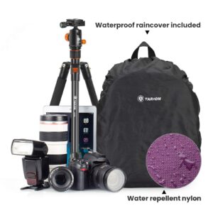 TARION Camera Bag Professional Camera Backpack Case with Laptop Compartment Waterproof Rain Cover for DSLR SLR Mirrorless Camera Lens Tripod Photography Backpack for Women Men Photographer Purple TB-S