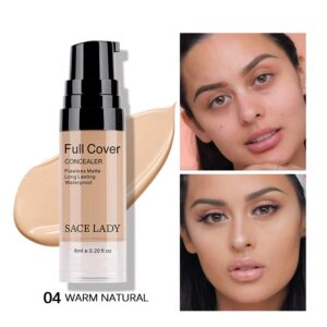 Face Powder Oil Free & Full Coverage Foundation Concealer & Moisturizing Primer & Soft Sponge Waterproof Make Up Set Long Lasting Poreless Makeup 5Pcs