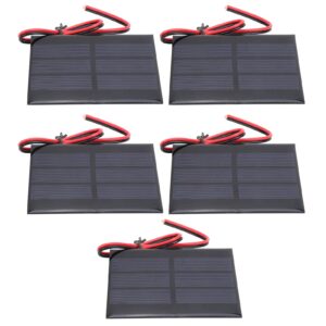 Mini Solar Panels for Solar Power 5Pcs DC 0.65W 1.5V Solar Panel Module Polysilicon Small Battery Cell Board Module with 30cm Wire 60 x 80 x 3MM,Solar Controller