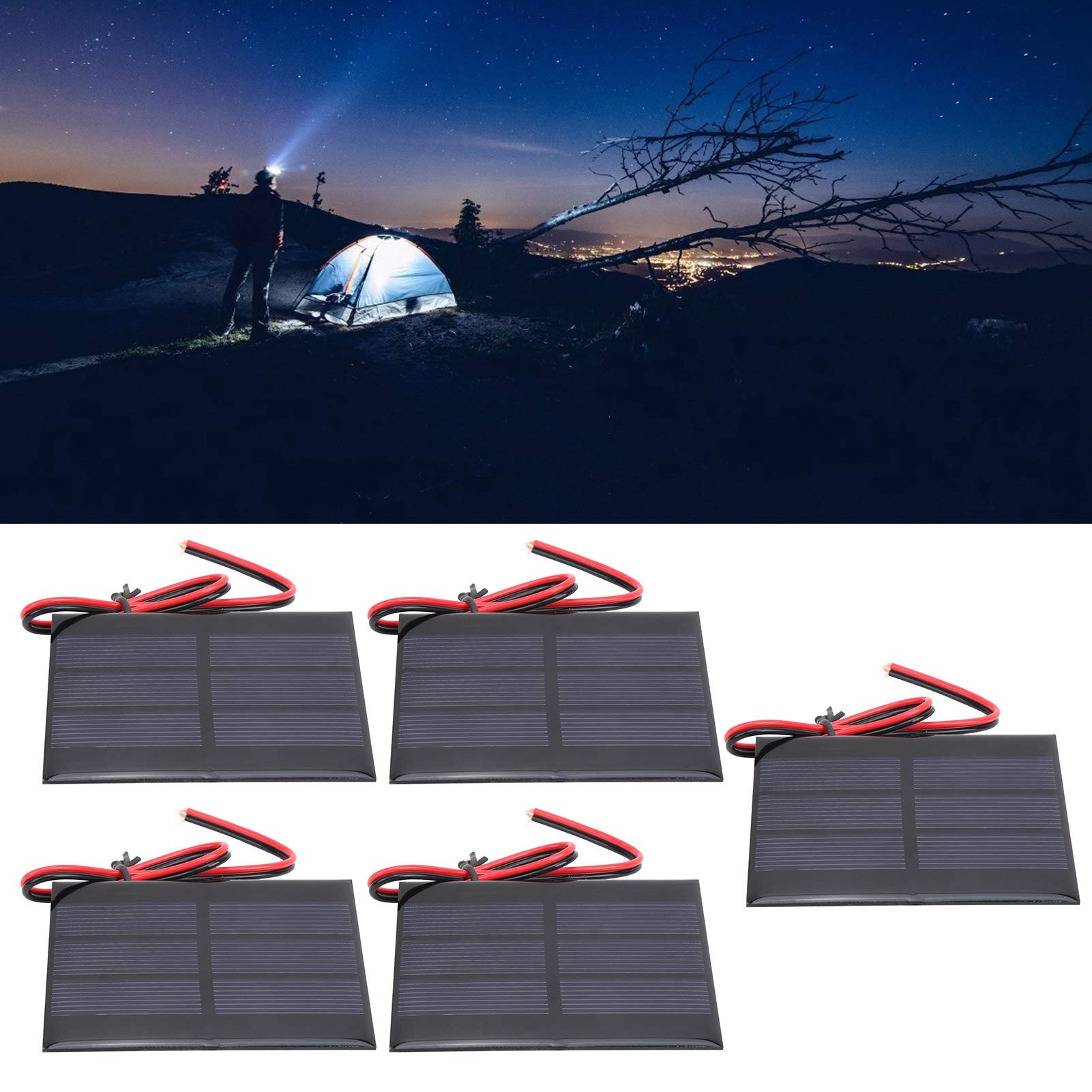 Mini Solar Panels for Solar Power 5Pcs DC 0.65W 1.5V Solar Panel Module Polysilicon Small Battery Cell Board Module with 30cm Wire 60 x 80 x 3MM,Solar Controller