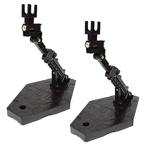 MY MIRONEY 2-Pack Black Action Figure Stand Assembly Action Figure Doll Model Support Display Stand Compatible with RG HG SD BB Gundam 1/144 Toy