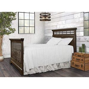 Evolur Empire 5-in 1 Convertible Crib with Metal Elements in Distressed Timber, Free Mattress