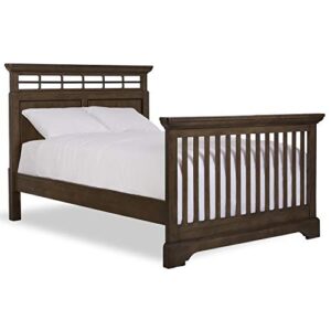 Evolur Empire 5-in 1 Convertible Crib with Metal Elements in Distressed Timber, Free Mattress