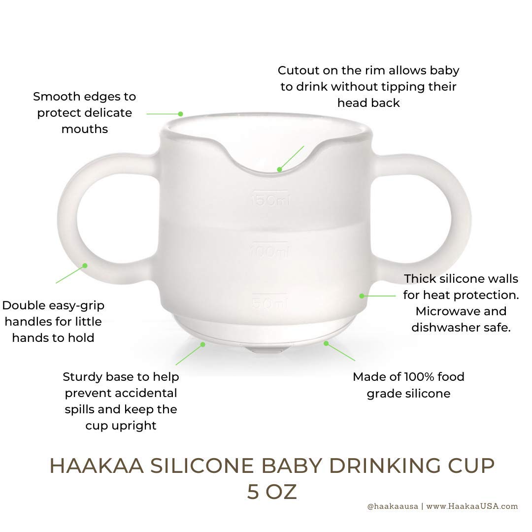 haakaa 100% Silicone Baby Drinking Cup for Babies 6 months +, 5 oz 1 PK