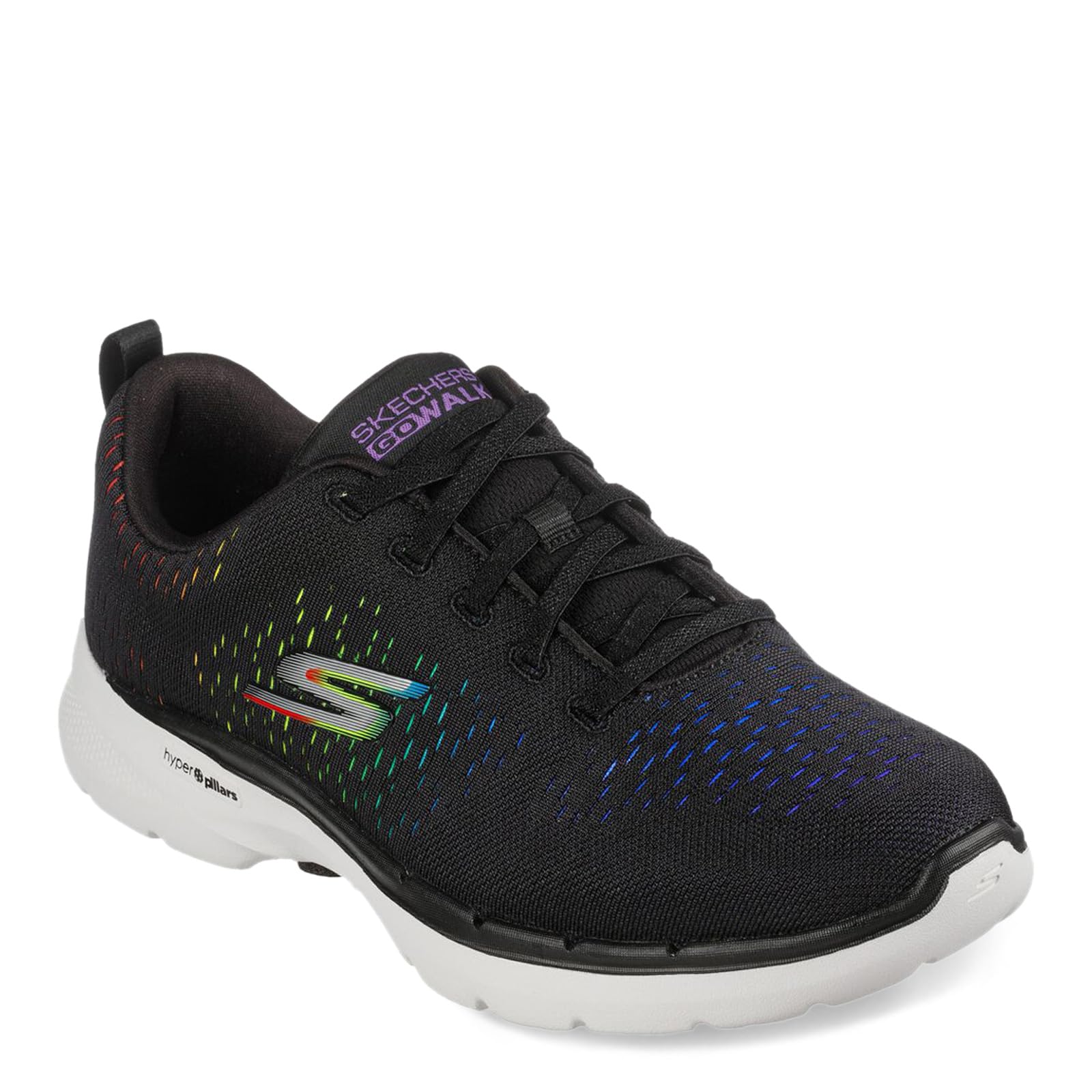 Skechers Women's GO Walk 6-Vibrant Energy Sneaker, Black/Multi, 8