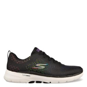 Skechers Women's GO Walk 6-Vibrant Energy Sneaker, Black/Multi, 8