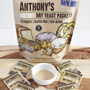 Anthony's Instant Dry Yeast Packets, Contains 42 Individual Packets, Gluten Free