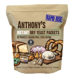 Anthony's Instant Dry Yeast Packets, Contains 42 Individual Packets, Gluten Free