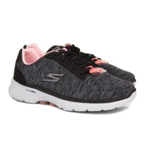 Skechers Women's GO Walk 6-Magic Melody Sneaker, Black/Pink, 8.5