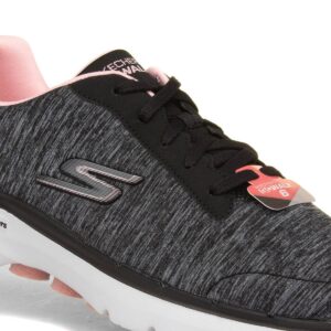 Skechers Women's GO Walk 6-Magic Melody Sneaker, Black/Pink, 8.5