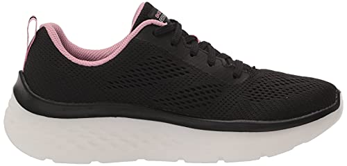 Skechers Women's GO Walk Hyper Burst-Space Insight Sneaker, Black/Pink, 7.5