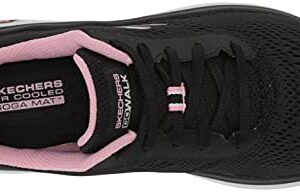 Skechers Women's GO Walk Hyper Burst-Space Insight Sneaker, Black/Pink, 7.5