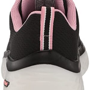 Skechers Women's GO Walk Hyper Burst-Space Insight Sneaker, Black/Pink, 7.5