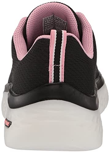 Skechers Women's GO Walk Hyper Burst-Space Insight Sneaker, Black/Pink, 7.5